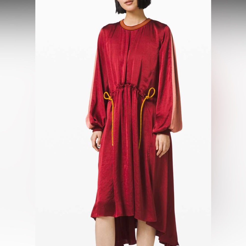 Lululemon x roksana - silk dress red/ fast forward dress